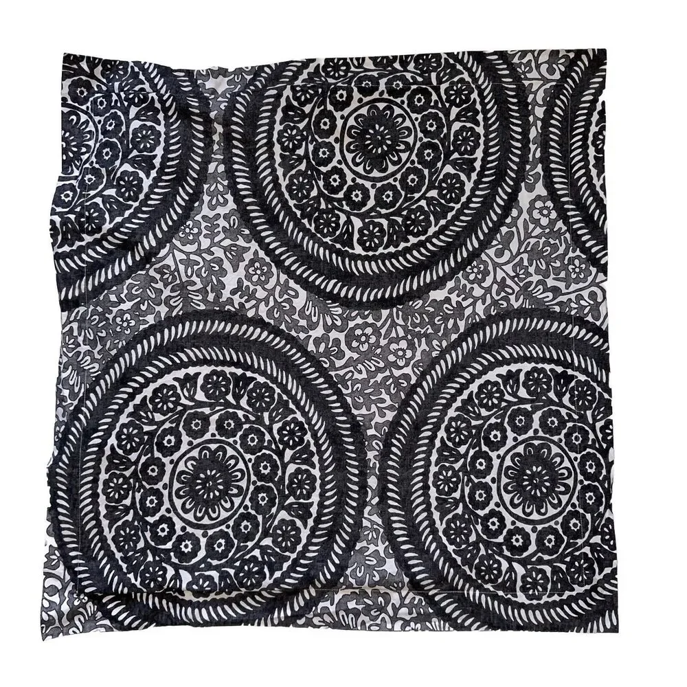 Pottery Barn Nora Medallion European Pillow Sham Cotton Gray Cotton